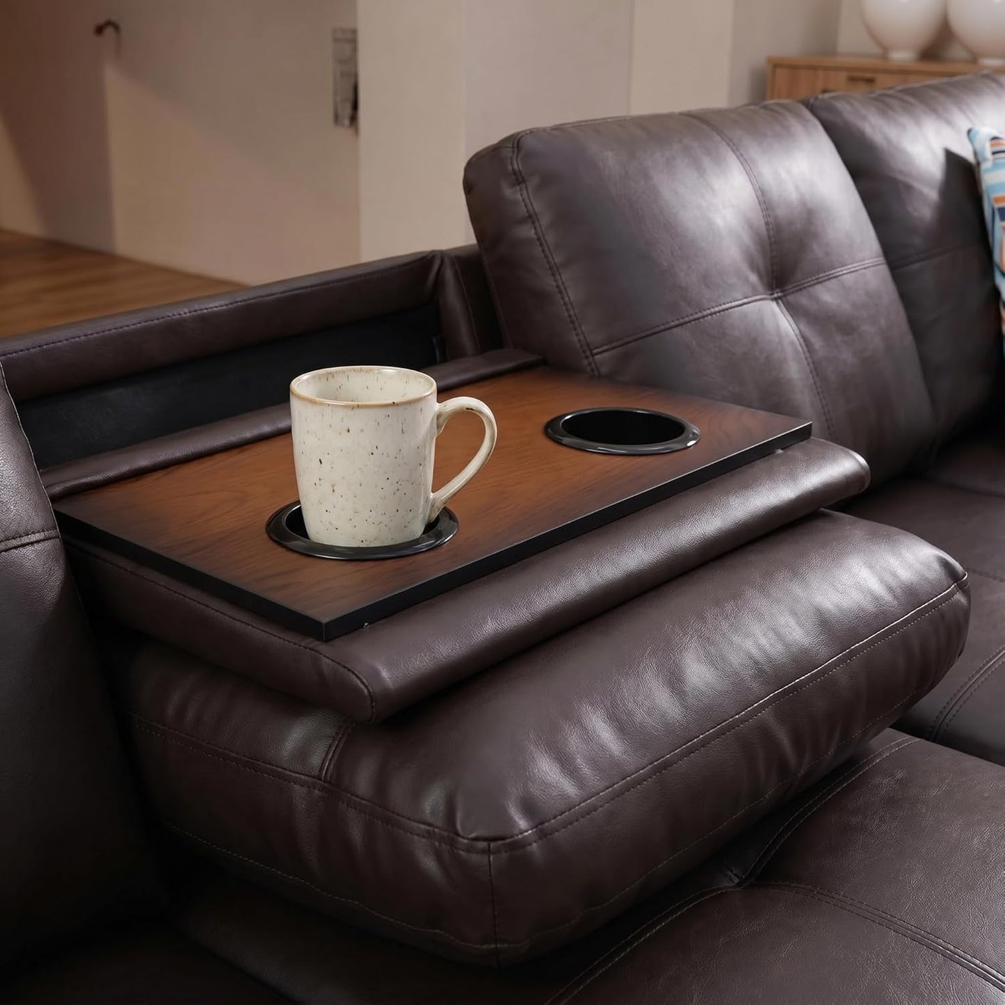 🛋️ Luxe Leather Sectional ✨ | Cozy & Stylish Home 🌙💛